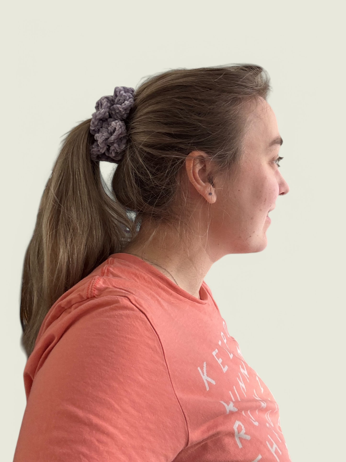 Lila velvet scrunchie