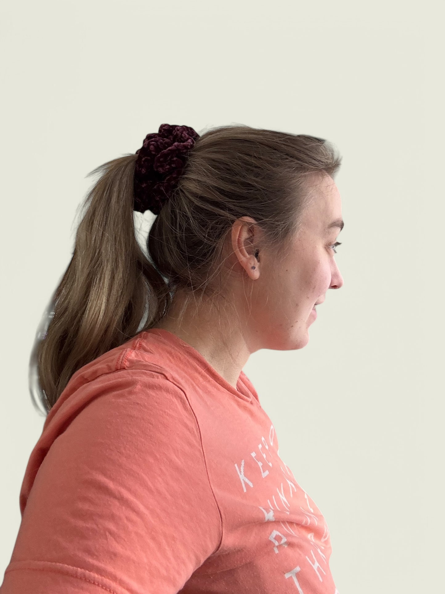 Bordeaux velvet scrunchie