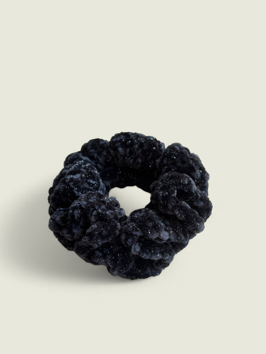 Zwarte scrunchie met glitters
