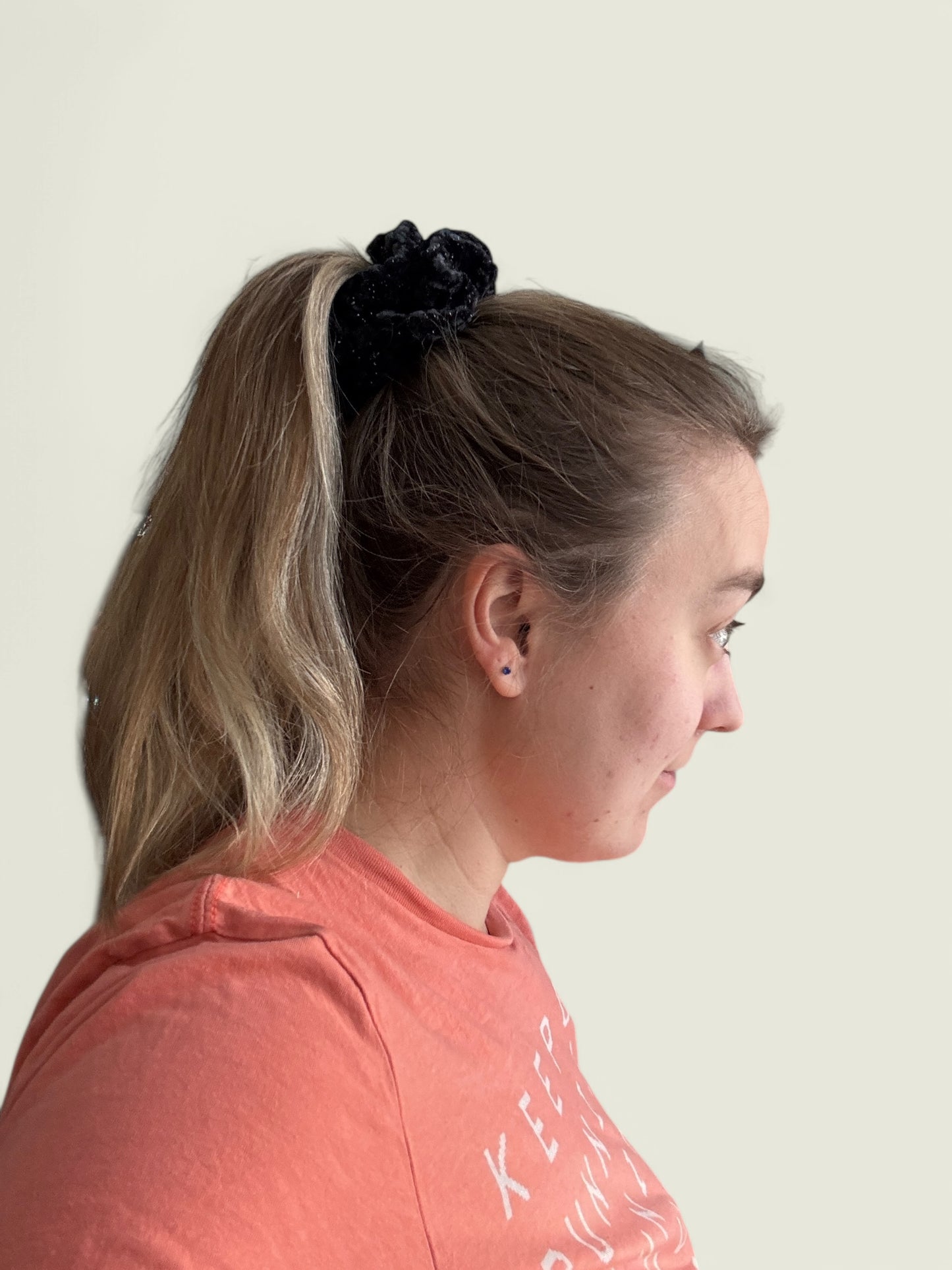 Zwarte scrunchie met glitters