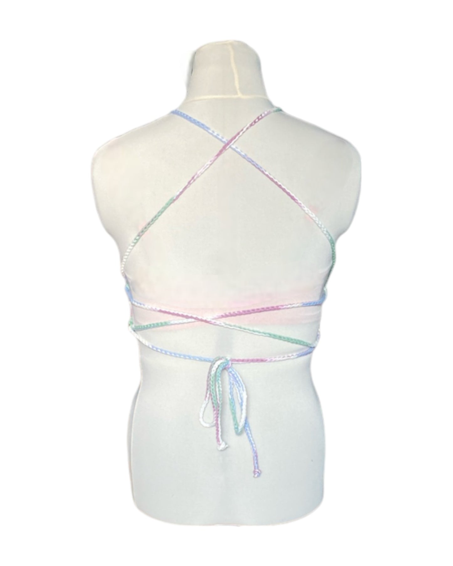 Gehaakte basis crop-top/bralette katoen - handgemaakte festival top - maat S