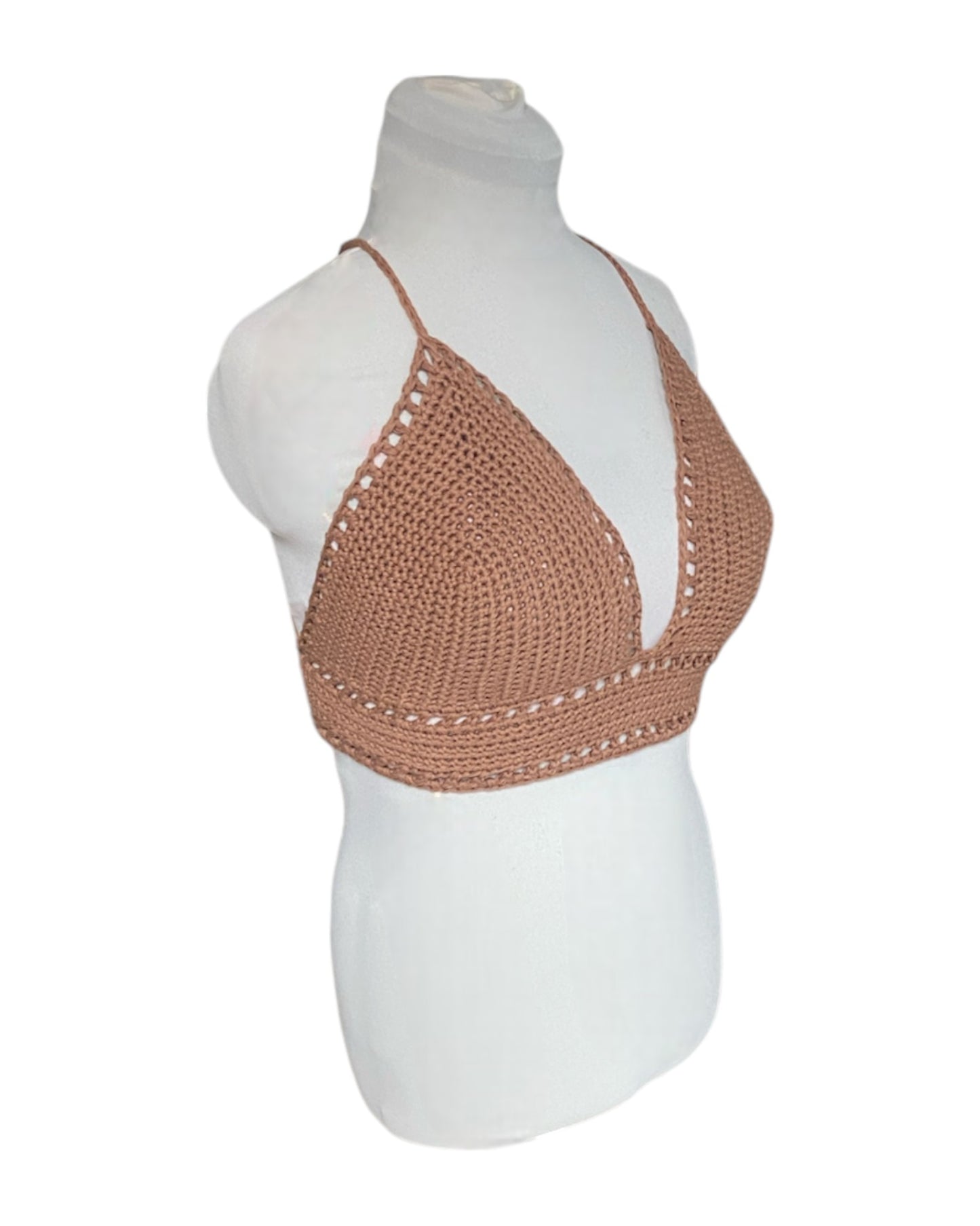 Gehaakte basis crop-top/bralette katoen - handgemaakte festival top - maat XL