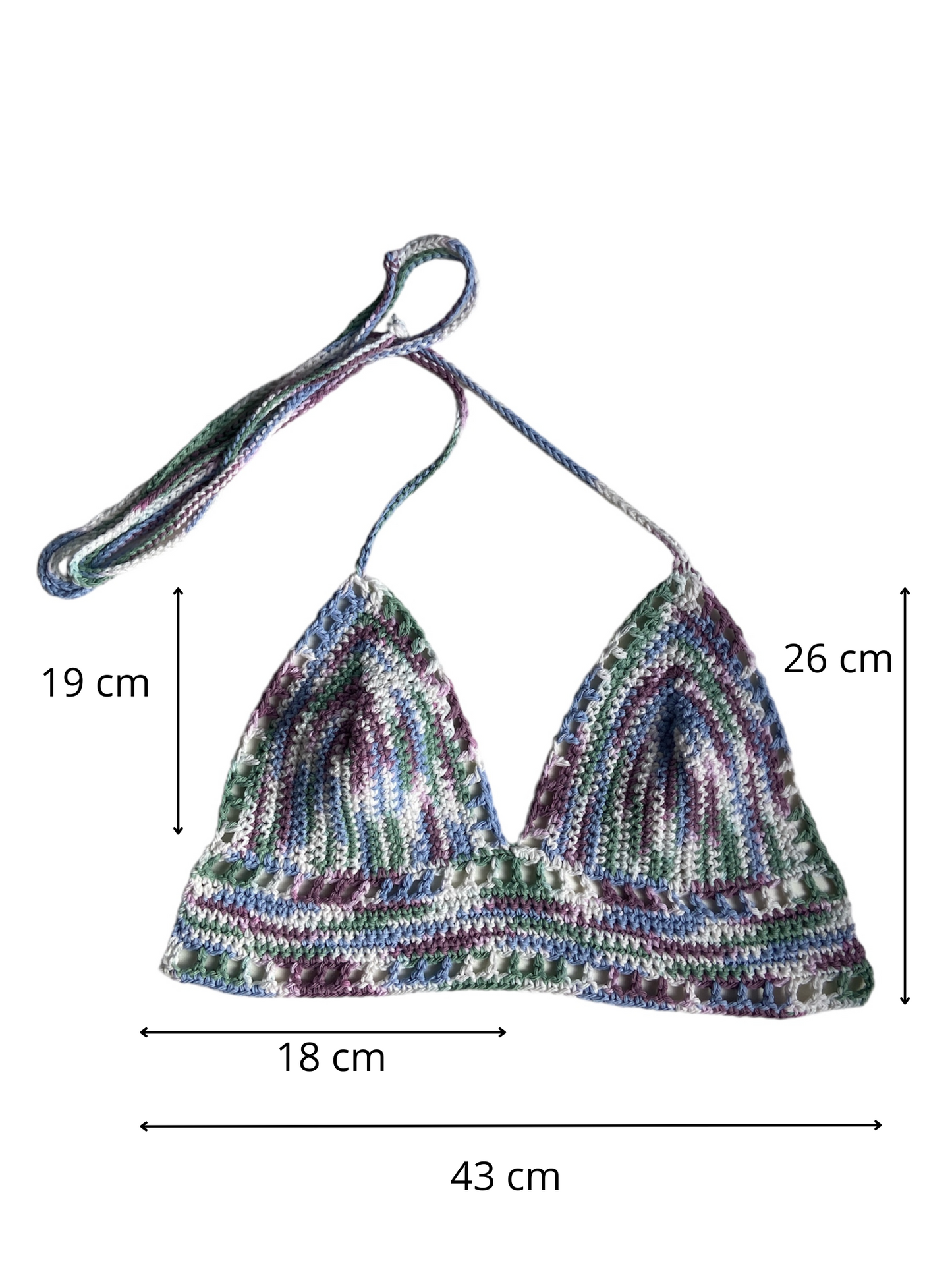 Gehaakte basis crop-top/bralette katoen - handgemaakte festival top - maat S