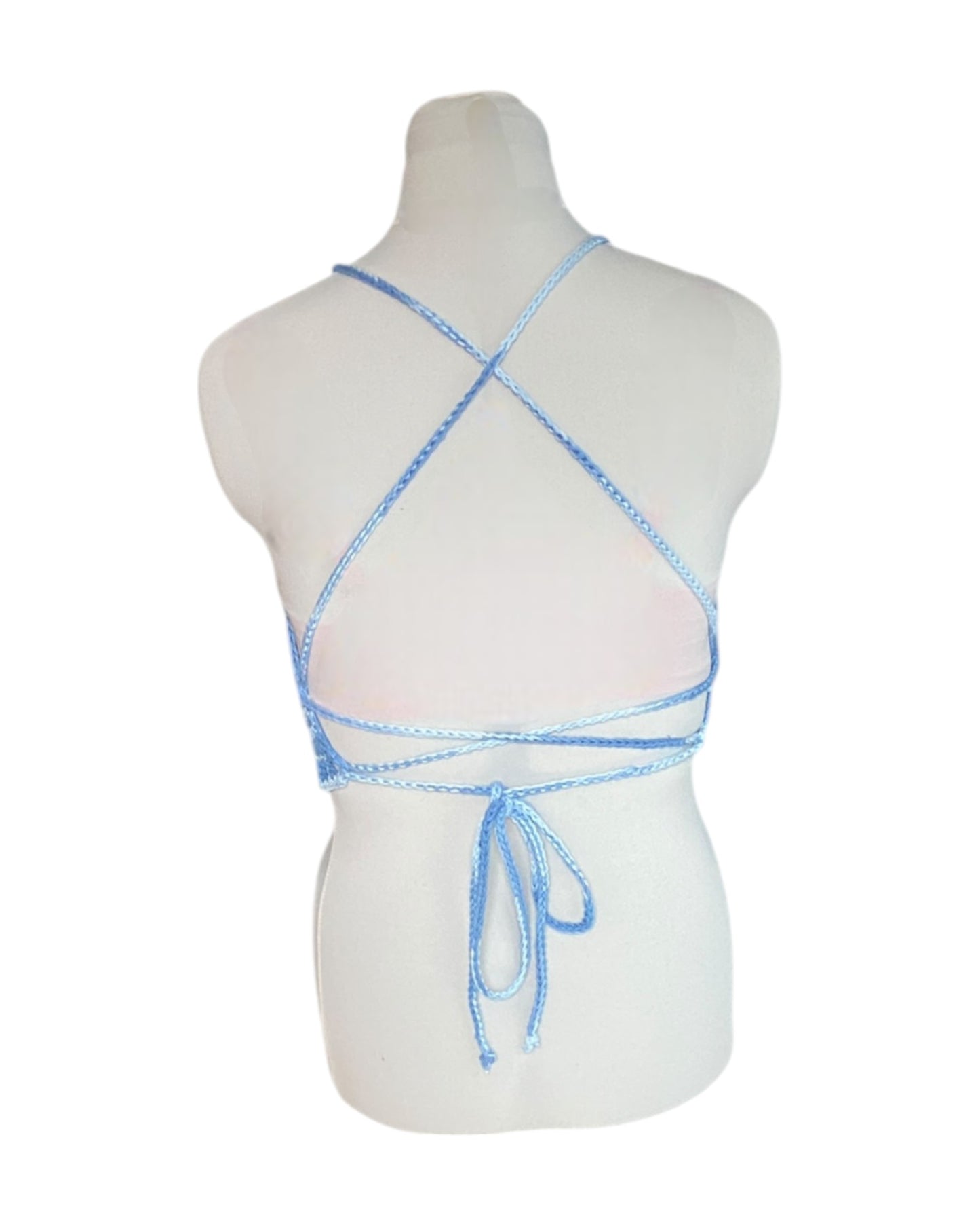 Gehaakte basis crop-top/bralette katoen - handgemaakte festival top - maat M