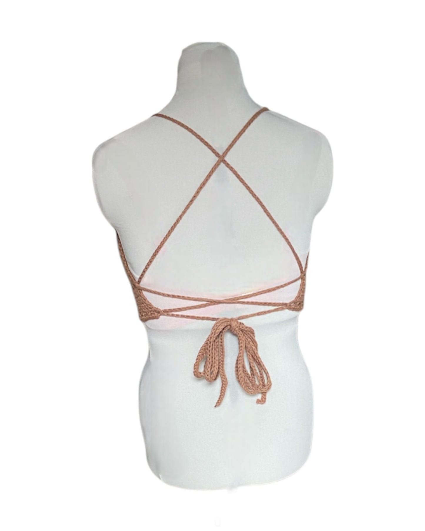 Gehaakte basis crop-top/bralette katoen - handgemaakte festival top - maat XL