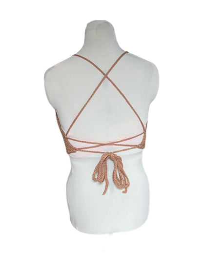 Gehaakte basis crop-top/bralette katoen - handgemaakte festival top - maat XL