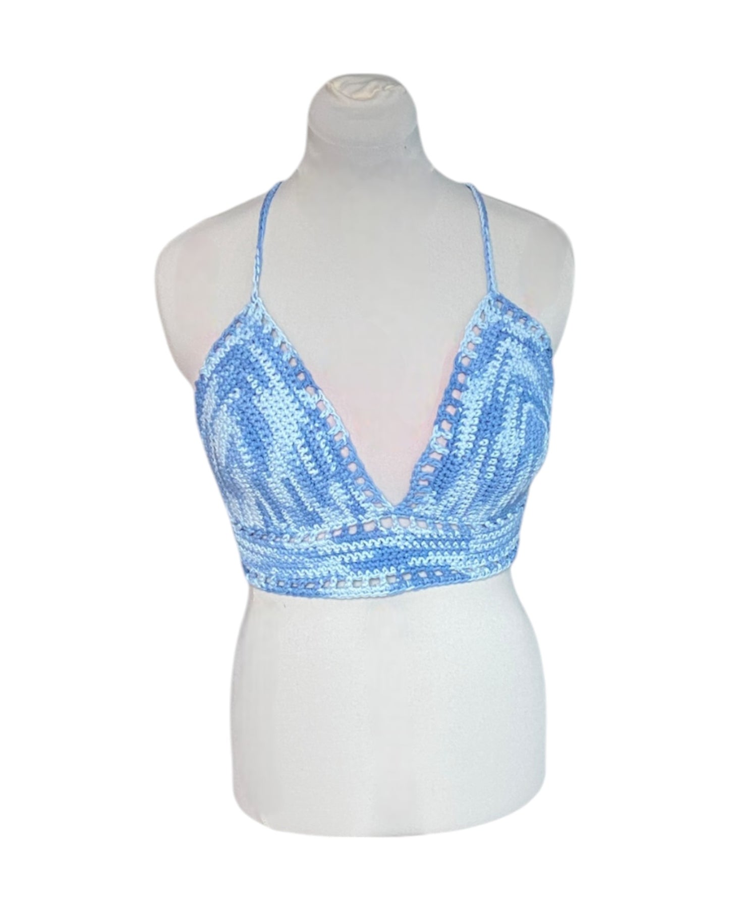 Gehaakte basis crop-top/bralette katoen - handgemaakte festival top - maat M